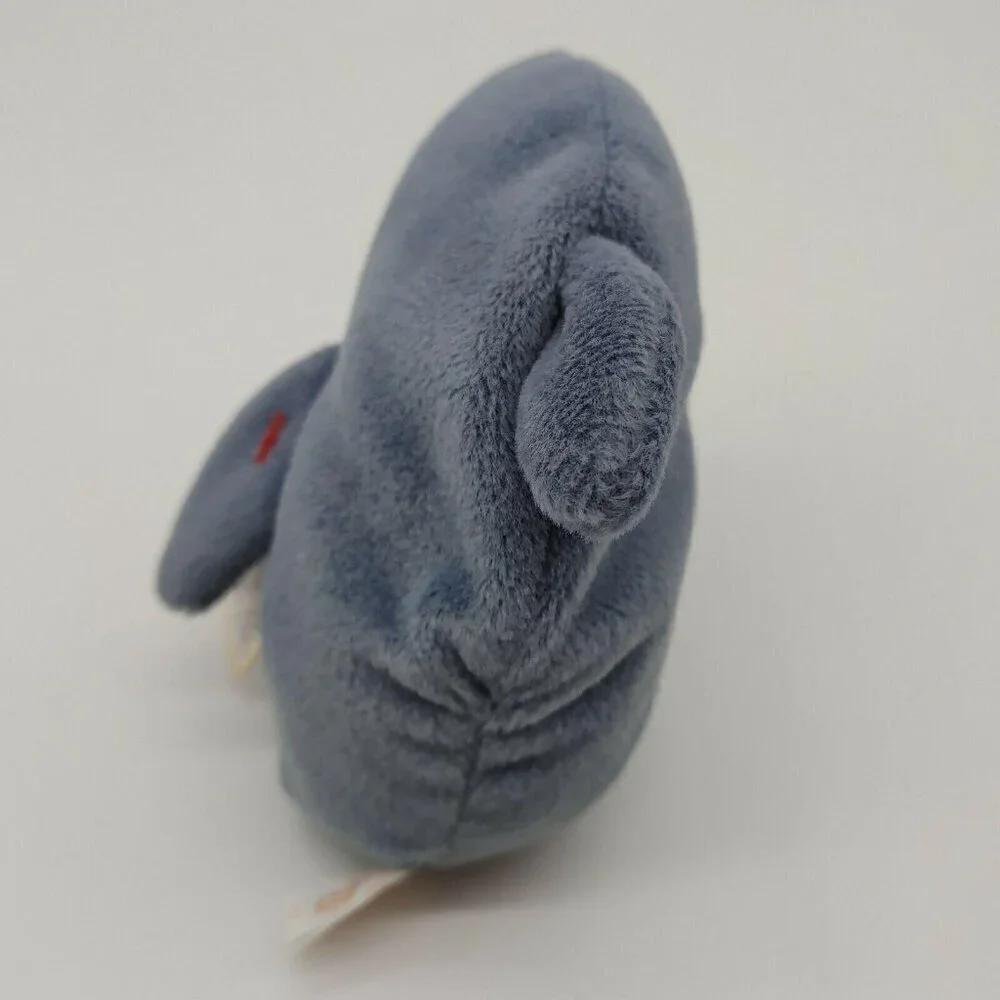 Ty Beanie Babies 1996 Echo Dolphin Plush Toy with Tag Gray White Vintage